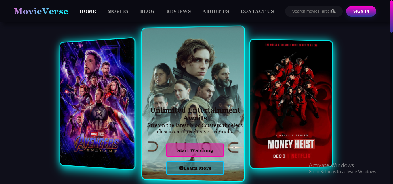 MovieVerse - Movie Website